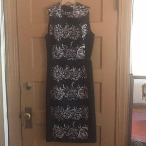 Beautiful black and middle design midi dress
